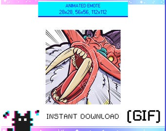 MHW ブランゴンガの叫びアニメーションエモート（Twitch Discord Youtube用）| MH Wilds | デジタルストリーミングアセット | 面白い猿のGIF