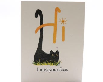 Funny Cat Friendship Thinking of You Card | Recycled Paper Cards