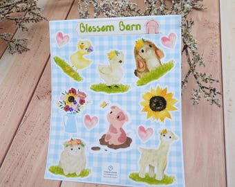 Farm Animal Sticker Sheet | Scrapbooking, Envelope, Planner Stickers | Easter Basket Fillers