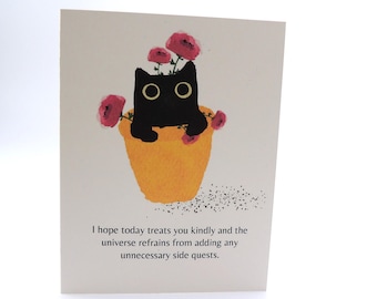 Funny Cat Friendship Thinking of You Card | Recycled Paper Cards