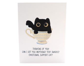 Funny Cat Friendship Thinking of You Card | Recycled Paper Cards