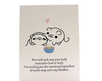 Funny Get Well Soon Card | Handmade Recycled Paper Greeting Cards