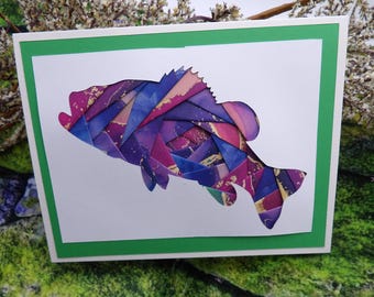 Fish Keepsake Greeting Card | Handmade Origami Fishing Father's Day Card