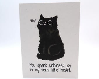 Cat Friendship Greeting Card | Kitty Humor Love Anniversary Valentine's Day Card