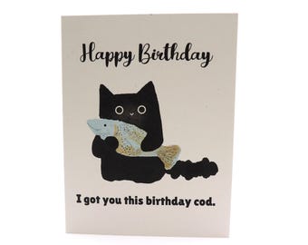 Cat Happy Birthday Card for Anyone| Recycled Paper Sustainable Greeting Cards
