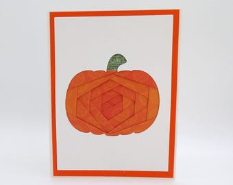 Origami Paper Pumpkin Happy Thanksgiving Card | Handmade Autumn Happy Fall Card