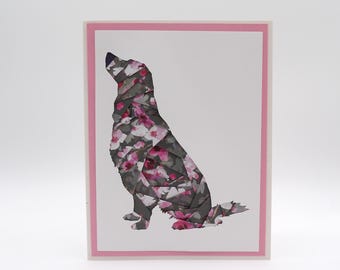 Golden Retriever Border Collie Blank Inside Card | Handmade Dog Greeting Card