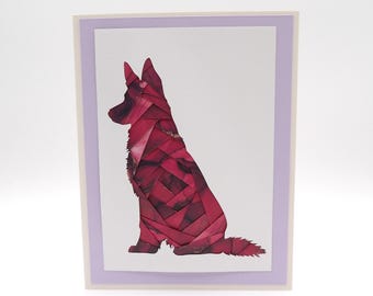 German Shepherd Blank Inside Card | Handmade Dog Greeting Card