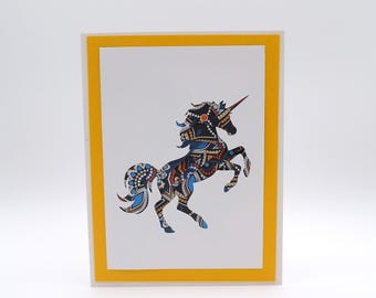 Unicorn Keepsake Greeting Card | Handmade Origami Paper Magical Animal Fairytale Card