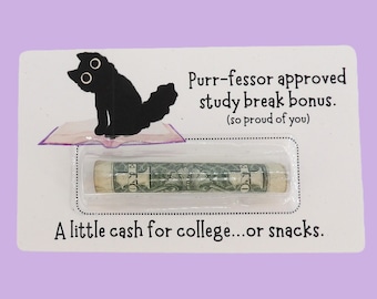 Cat College Care Package Money Holder | Clever Gift for University