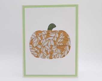 Origami Paper Pumpkin Happy Thanksgiving Card | Handmade Autumn Fall Card