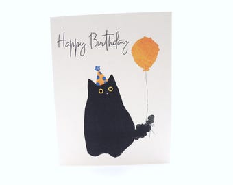 Cat Happy Birthday Card for Anyone| Recycled Paper Sustainable Greeting Cards