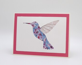 Hummingbird Keepsake Greeting Card | Handmade Origami Paper Bird Card
