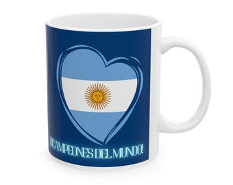 Argentina Football Badge Mug | World Cup Soccer Team Logo, Bicampeón