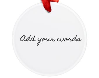 Custom Photo Acrylic Ornament | Glossy Round Holiday Decoration (Red Ribbon)