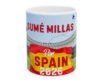 Por Spain 2026 Soccer Stadium Mug | Sume Millas Travel Theme