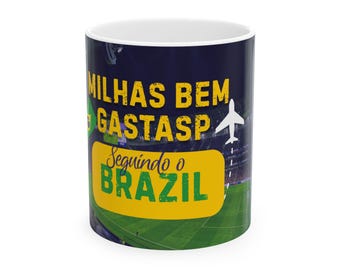 Seguindo o Brazil travel graphic Mug | Brazilian soccer stadium design