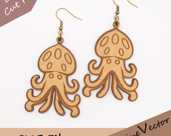 Jellyfish Earring Laser Cut SVG File, Nautical Digital Download