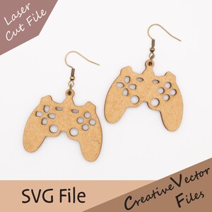 Game Controller Earring Laser Cut SVG File, Digital Laser Cut Wooden Earring File for Personal and Commercial Use