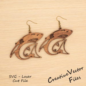 Shark Earring Laser Cut SVG File, Ocean Digital Download