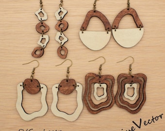 Boho Ohrhänger Set Laser geschnitten Datei, SVG Digital Download