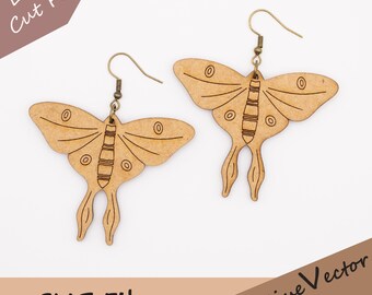 Luna Moth Earring Laser Cut SVG File, Digital Download