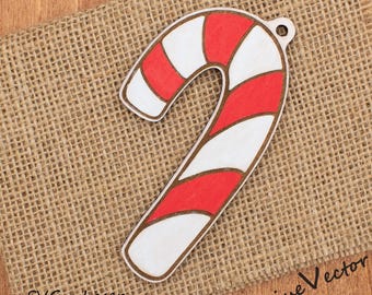 Candy Cane Ornament Laser Cut File, Christmas Bag Tag SVG Digital Download