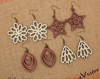 Weihnachtsohrring-Set, Laserschnittdatei, Winter-SVG-Download