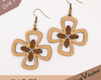 Herbstblumen-Ohrring-Laserschnitt-SVG-Datei, digitaler Download
