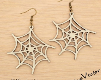 Spinnennetz Ohrring Laser geschnitten SVG-Datei, Halloween digitaler Download