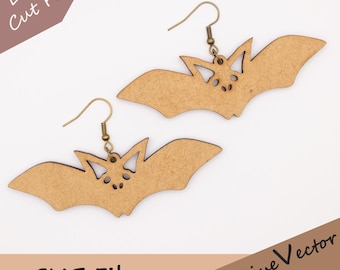 Flying Bat Earring Laser Cut SVG File, Digital Download