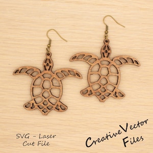 Sea Turtle Earring Laser Cut SVG File, Digital Download
