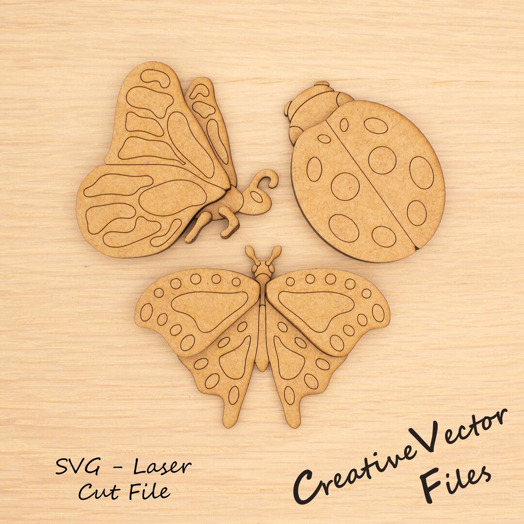 Spring Bugs Magnet Set Laser Cut File, Butterfly SVG Digital - Etsy