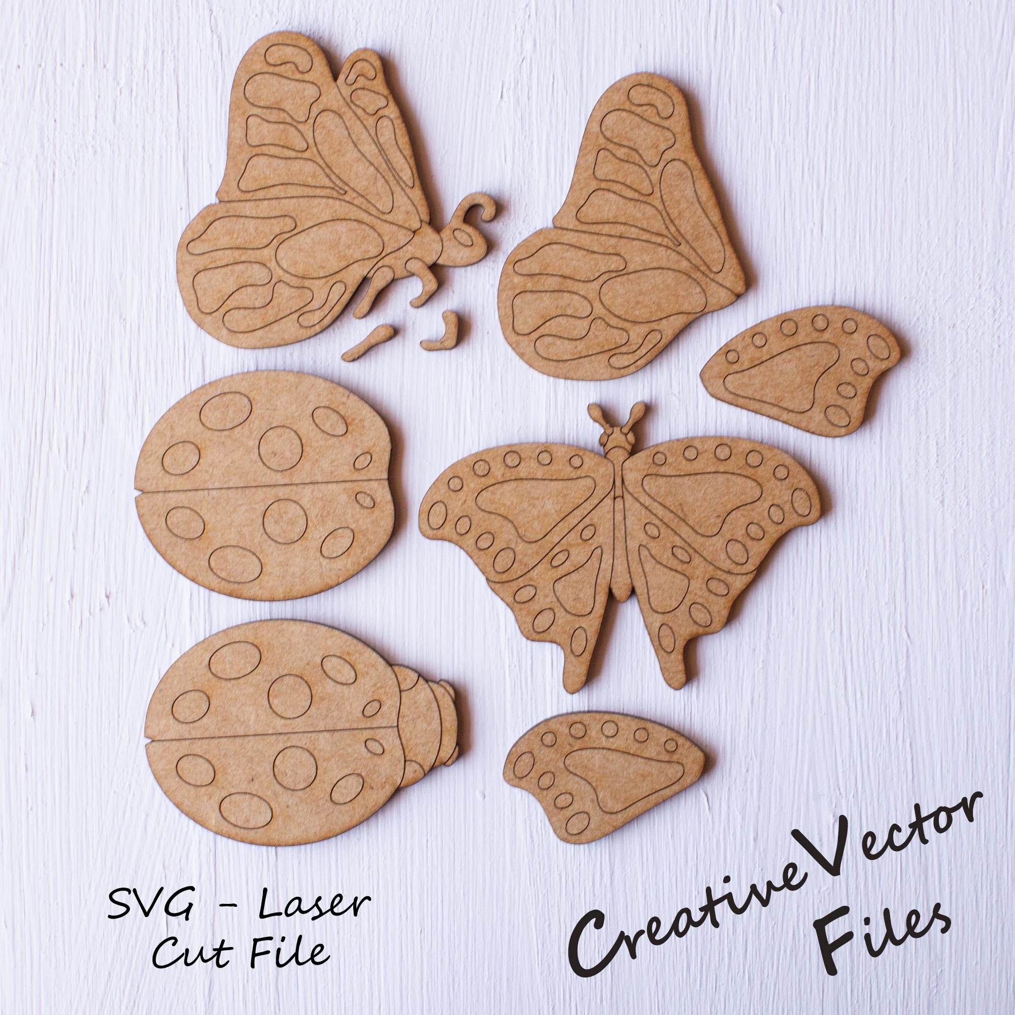 Spring Bugs Magnet Set Laser Cut File, Butterfly SVG Digital - Etsy