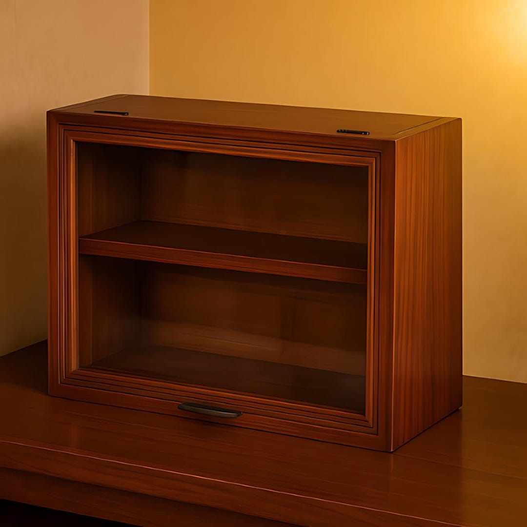 Wooden Desktop Storage Cabinet With Door, Vintage Display Box, Multi ...