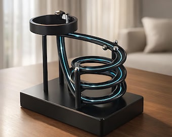 Kinetic Art Perpetual Motion Desk Toy, Electromagnetic Physics Sculpture