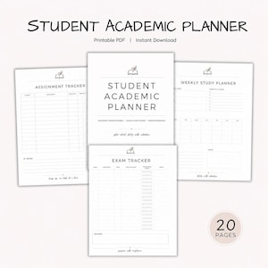 Aufgabenübersicht, druckbarer Planer, akademischer Organizer für Studierende (PDF)
