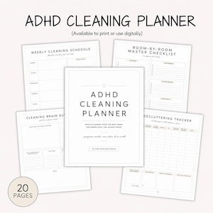 ADHD Cleaning Planner, Decluttering Checklist for Low Energy Days