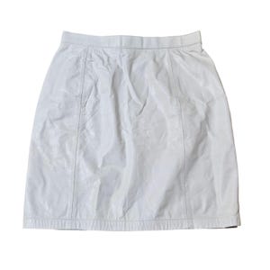 1989 White Leather Mini Skirt Size 12