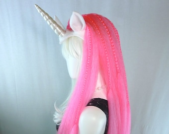 Unicorn Costume - Horn and Mane Headpiece, and Tail