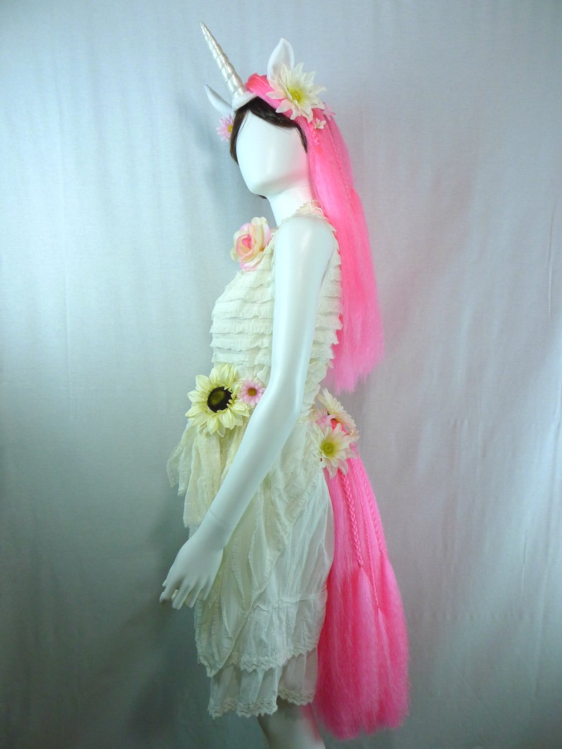 Unicorn Costume Horn and Mane Headpiece and Tail Etsy
