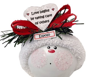 Health Care Gift Christmas Ornaments White Heat "Love Begins By Taking Care Of Others" Townsend Custom Gifts SAMPLE