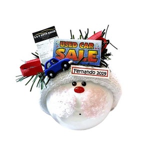 Used Car Salesman Gift Christmas Ornaments Personalized by Townsend Custom Gifts SAMPLE  W89 1335