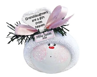 Granddaughter Gift Christmas Ornaments White Heart A Gift From Heaven Townsend Custom Gifts SAMPLE   CA25/26