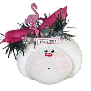 Flamingo Christmas Gift Ornaments Personalized by Townsend Custom Gifts SAMPLE   W119 1444