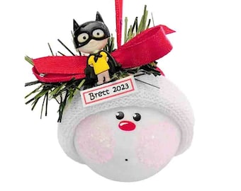 Super Hero Christmas Gifts Ornaments Black Cape & Mask Townsend Custom Gifts SAMPLE W112 1220