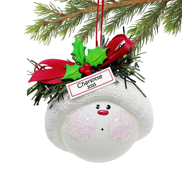 Hand-Painted Christmas Ornament: Custom Holly Berry Gift
