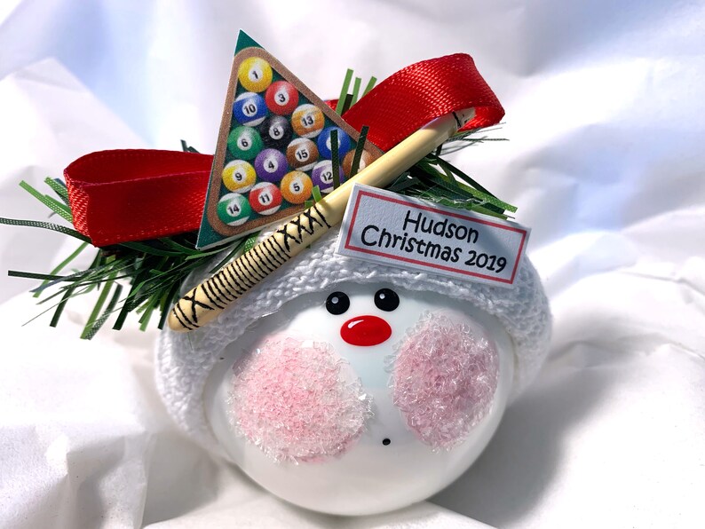 Pool Player Gift Ornaments Billiards Cue Stick Rack of Balls Etsy