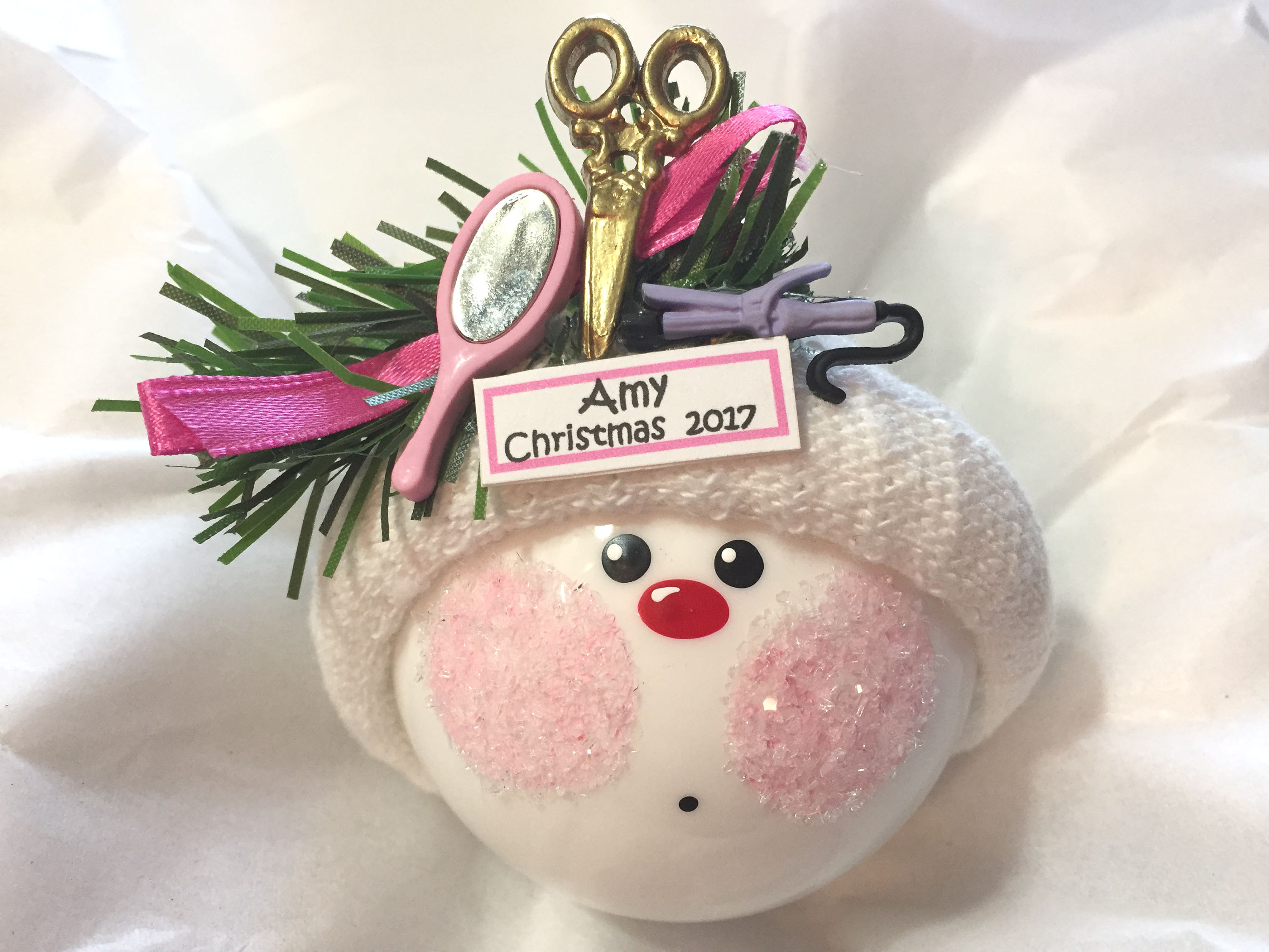 Hair Dresser Gifts Christmas Ornaments Stylist Mirror Blue Etsy