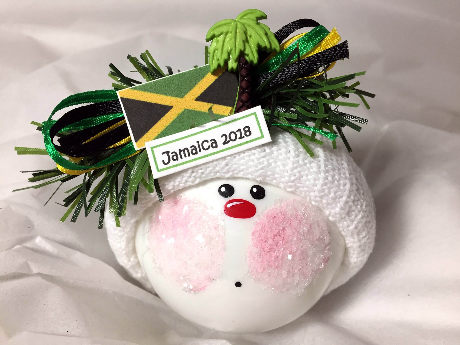 Jamaican Souvenir Gift Christmas Ornament Jamaica Flag Palm Etsy